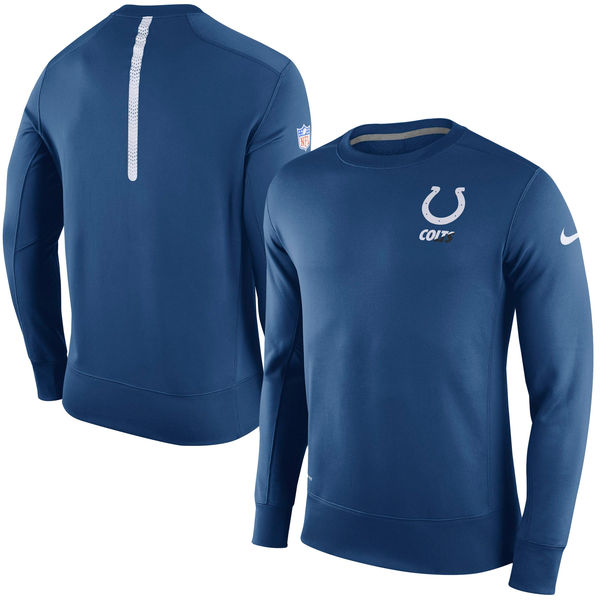Nike Indianapolis Colts Royal 2015 Sideline Crew Fleece Performance Sweatshirt
