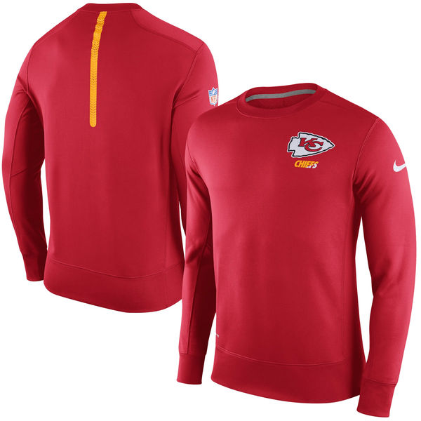 Nike Kansas City Chiefs Red 2015 Sideline Crew Fleece Performance Sweatshirt