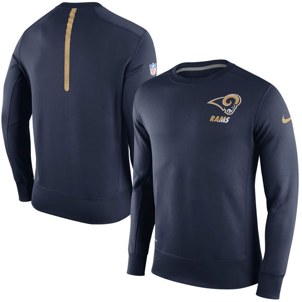 Nike Los Angeles Rams Navy 2015 Sideline Crew Fleece Performance Sweatshirt