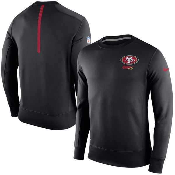 Nike San Francisco 49ers Black 2015 Sideline Crew Fleece Performance Sweatshirt2