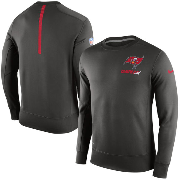Nike Tampa Bay Buccaneers Pewter 2015 Sideline Crew Fleece Performance Sweatshirt