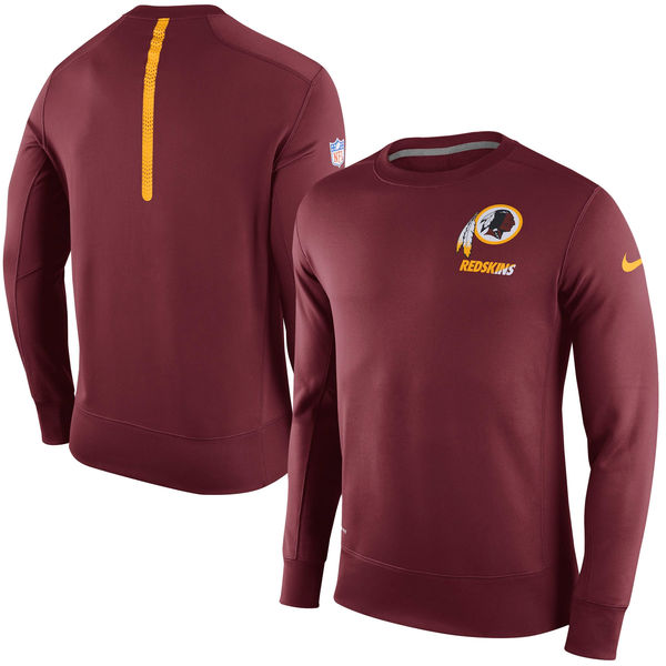Nike Washington Redskins Burgundy 2015 Sideline Crew Fleece Performance Sweatshirt