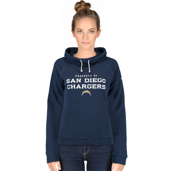 Nike Chargers Navy Stadium Rally Funnel Women Pullover Hoodie