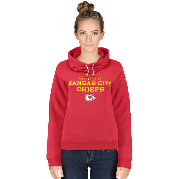 Nike Chiefs Red Stadium Rally Funnel Women Pullover Hoodie