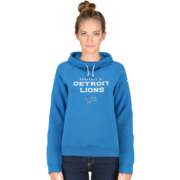 Nike Lions Blue Stadium Rally Funnel Women Pullover Hoodie
