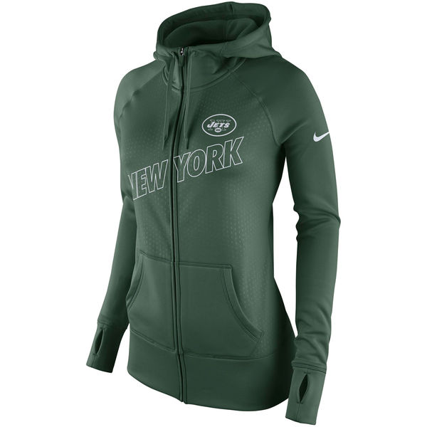 Nike New York Jets Green Game Day Ko Full Zip Performance Women's Hoodie