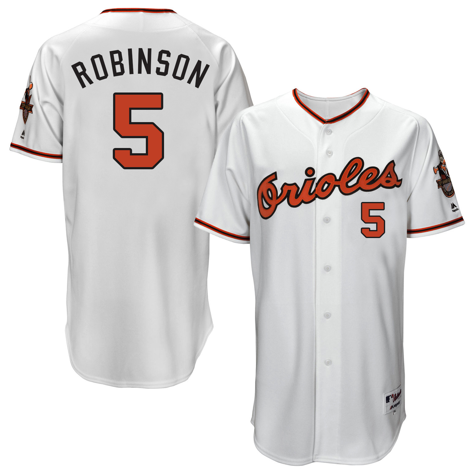 Orioles 5 Frank Robinson White Throwback Jersey