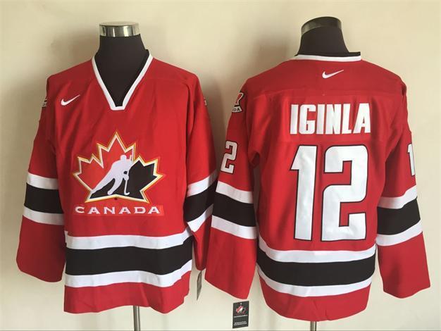 Team Canada 12 Jarome Iginla Red Nike 2002 Olympics Throwback Jersey