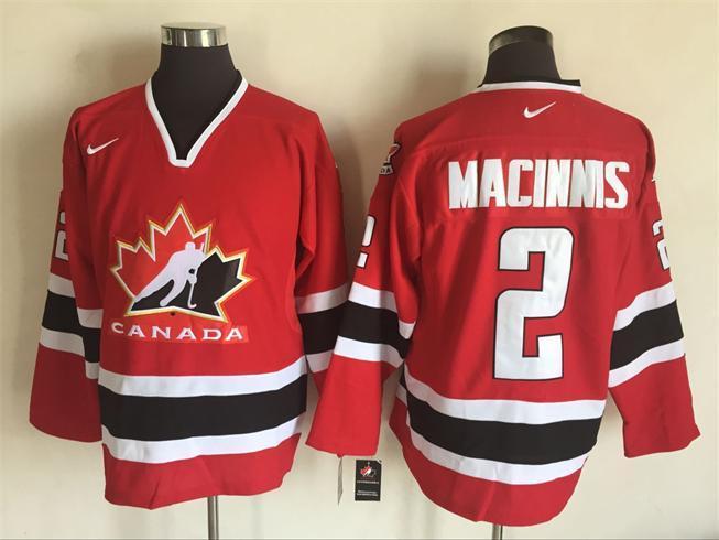 Team Canada 2 Al MacInnis Red Nike 2002 Olympics Throwback Jersey