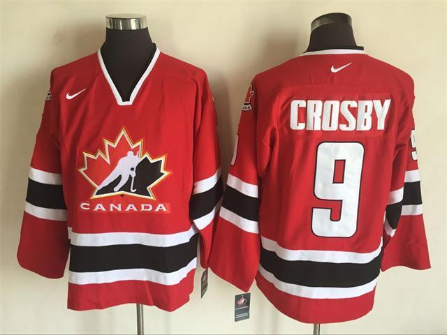 Team Canada 9 Sidney Crosby Red Nike 2002 Olympics Throwback Jersey