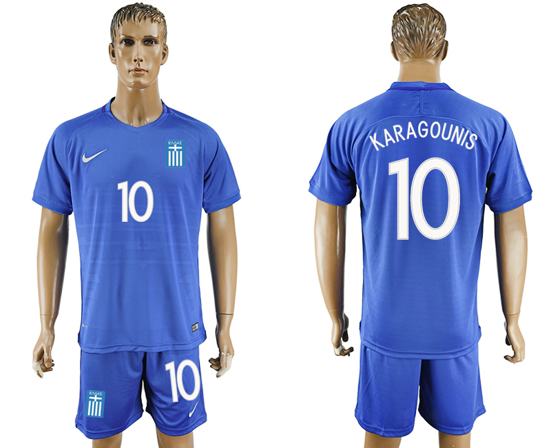 2016-17 Greece 10 KARAGOUNIS Away Soccer Jersey