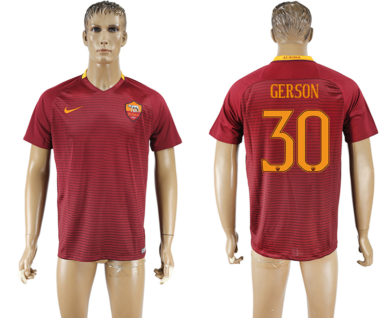 2016-17 Roma 30 GERSON Home Thailand Soccer Jersey
