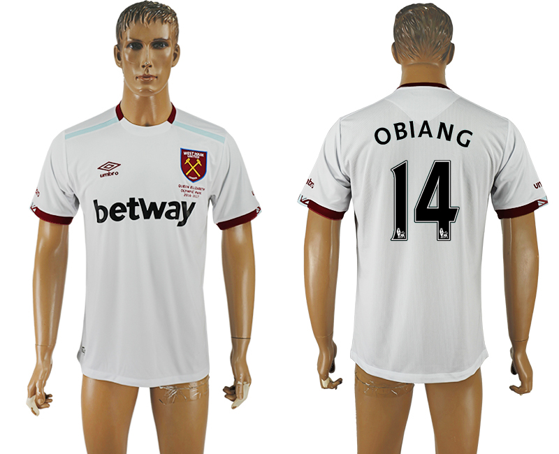 2016-17 West Ham United 14 OBIANG Away Thailand Soccer Jersey