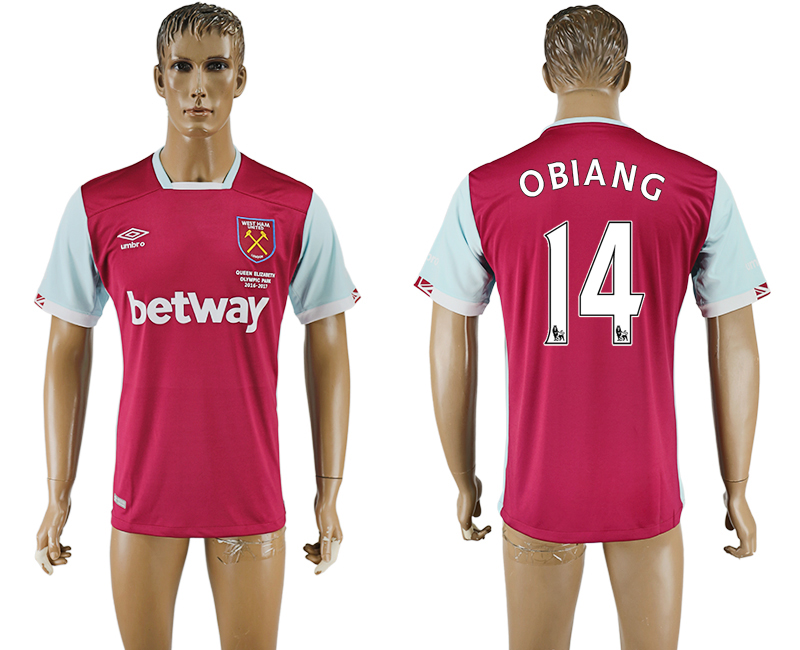 2016-17 West Ham United 14 OBIANG Home Thailand Soccer Jersey