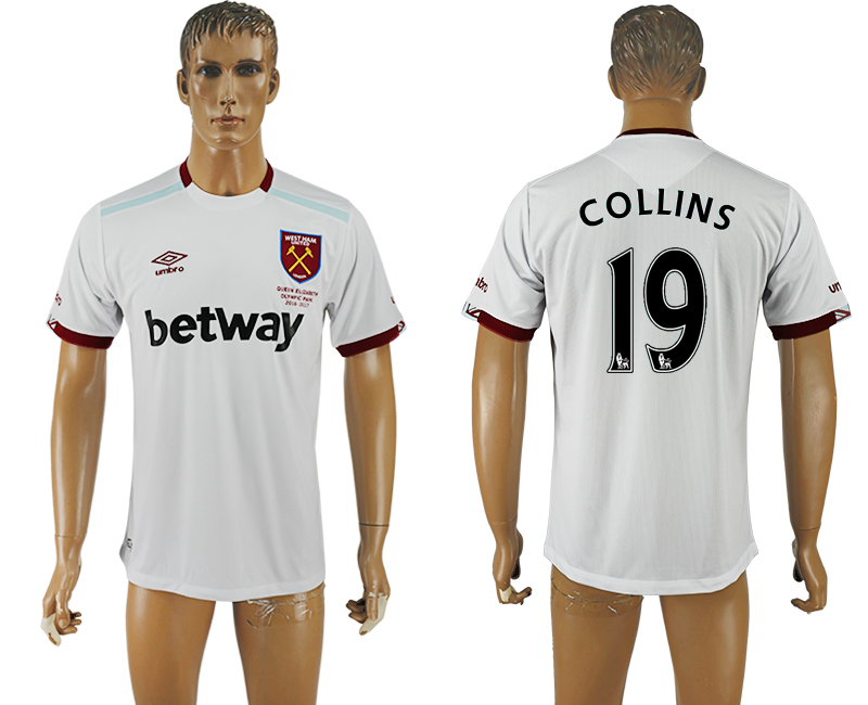 2016-17 West Ham United 19 COLLINS Away Thailand Soccer Jersey