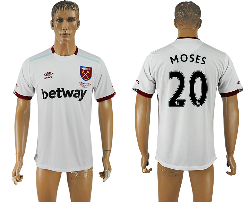 2016-17 West Ham United 20 MOSES Away Thailand Soccer Jersey