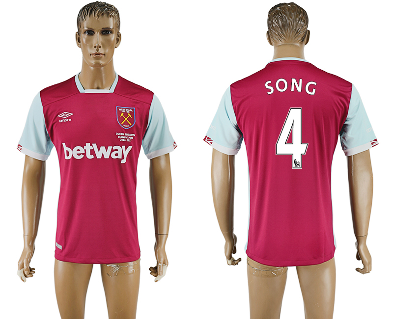 2016-17 West Ham United 4 SONG Home Thailand Soccer Jersey