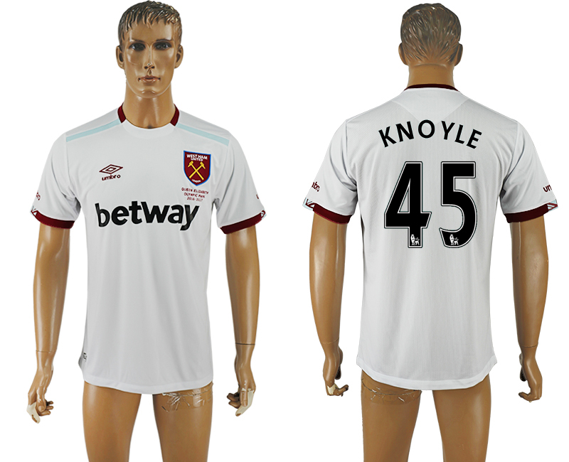 2016-17 West Ham United 45 KNOYLE Away Thailand Soccer Jersey