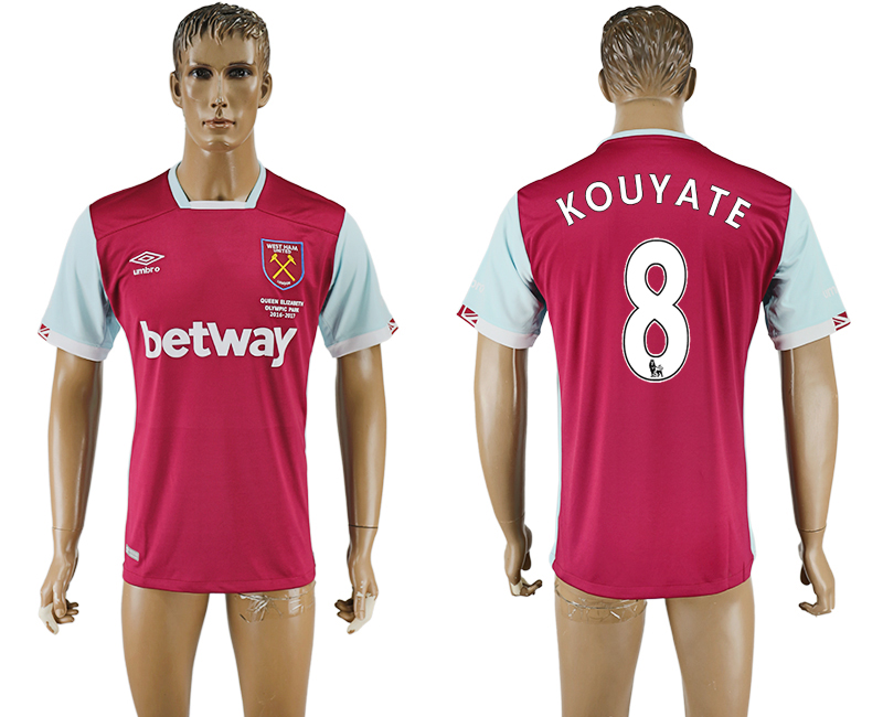 2016-17 West Ham United 8 KOUYATE Home Thailand Soccer Jersey