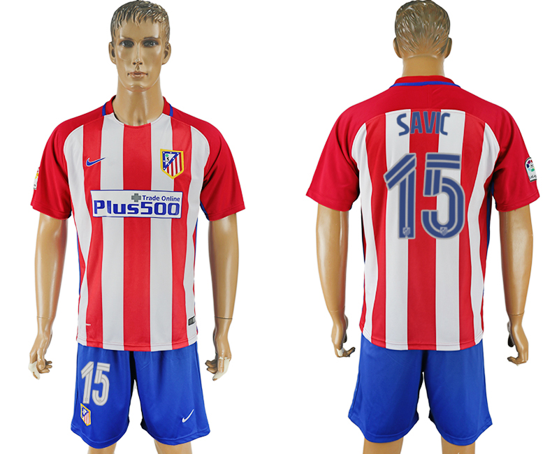 2016-17 Atletico Madrid 15 SAVIC home Soccer Jersey