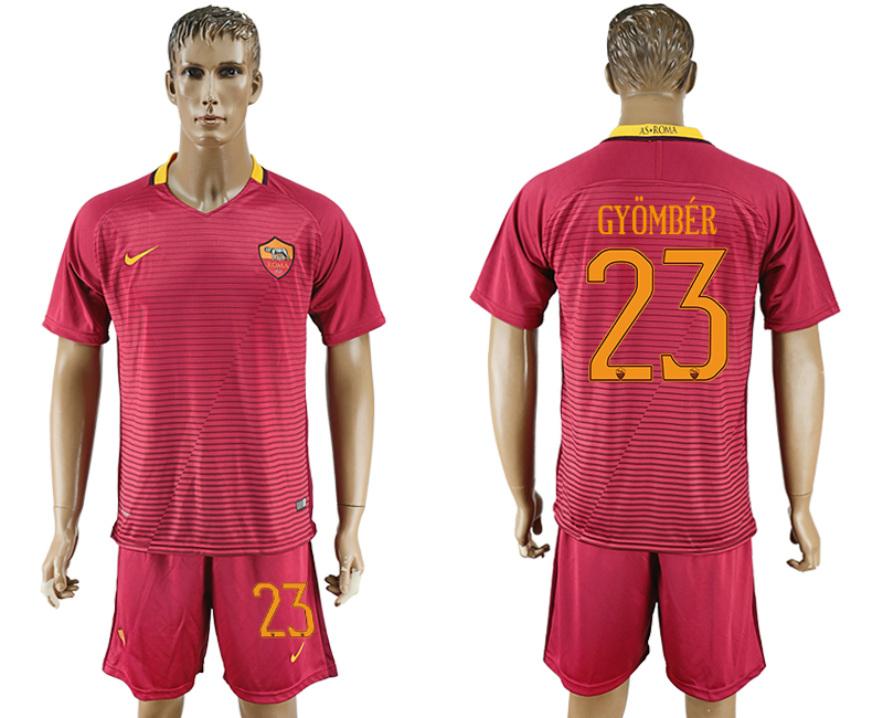 2016-17 ROMA 23 GYOMBER Home Soccer Jersey