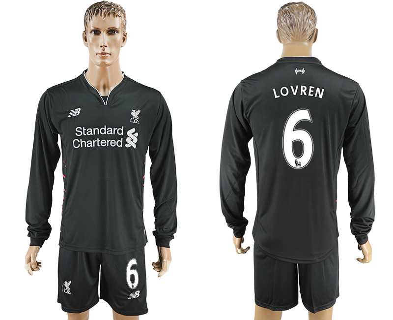 2016-17 Liverpool 6 LOVREN Away Long Sleeve Soccer Jersey