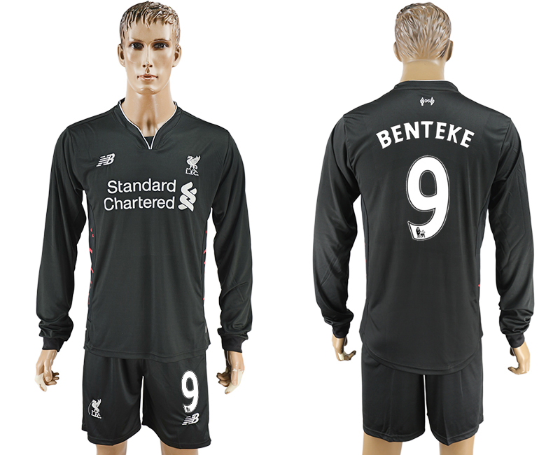 2016-17 Liverpool 9 BENTEKE Away Long Sleeve Soccer Jersey 2016-17 Liverpool 9 BENTEKE Away Long Sleeve Soccer Jersey