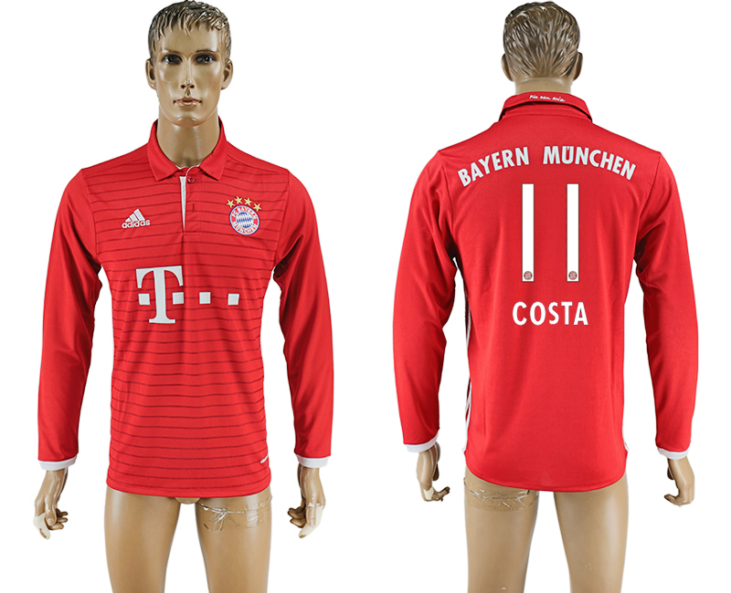 2016-17 Bayern Munich 11 COSTA Home Long Sleeve Thailand Soccer Jersey