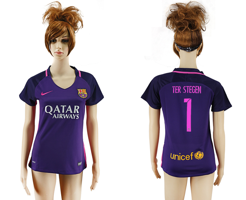 2016-17 Barcelona 1 TER STEGEN Home Women Soccer Jersey