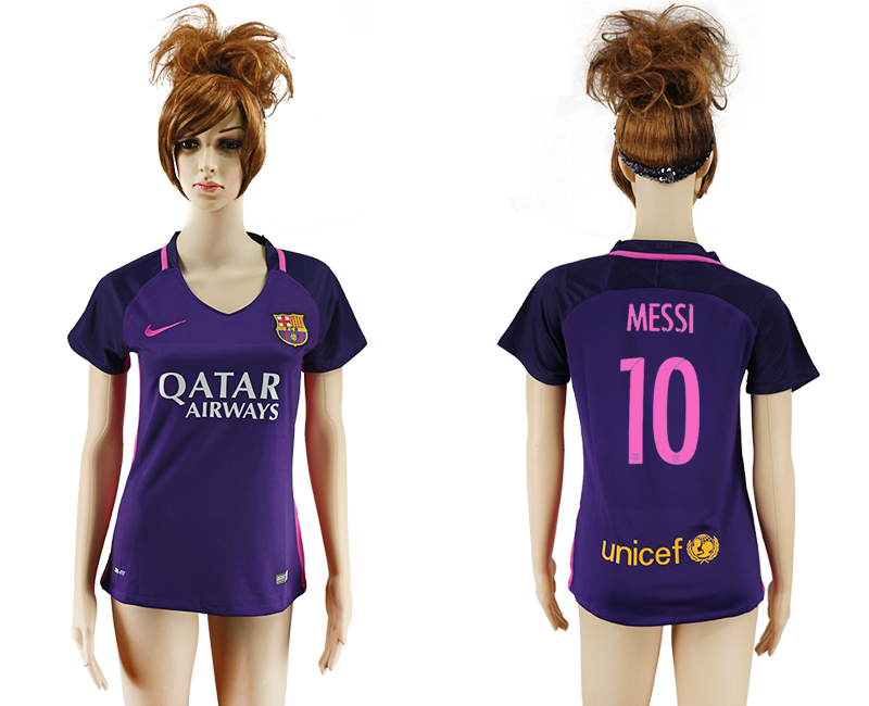 2016-17 Barcelona 10 MESSI Away Women Soccer Jersey