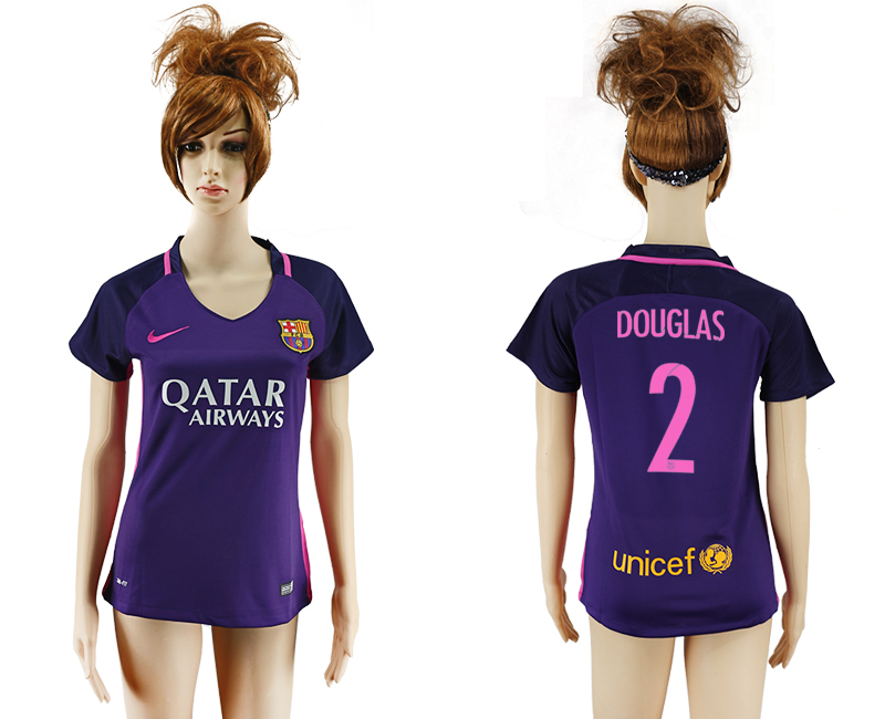 2016-17 Barcelona 2 DOUGLAS Away Women Soccer Jersey
