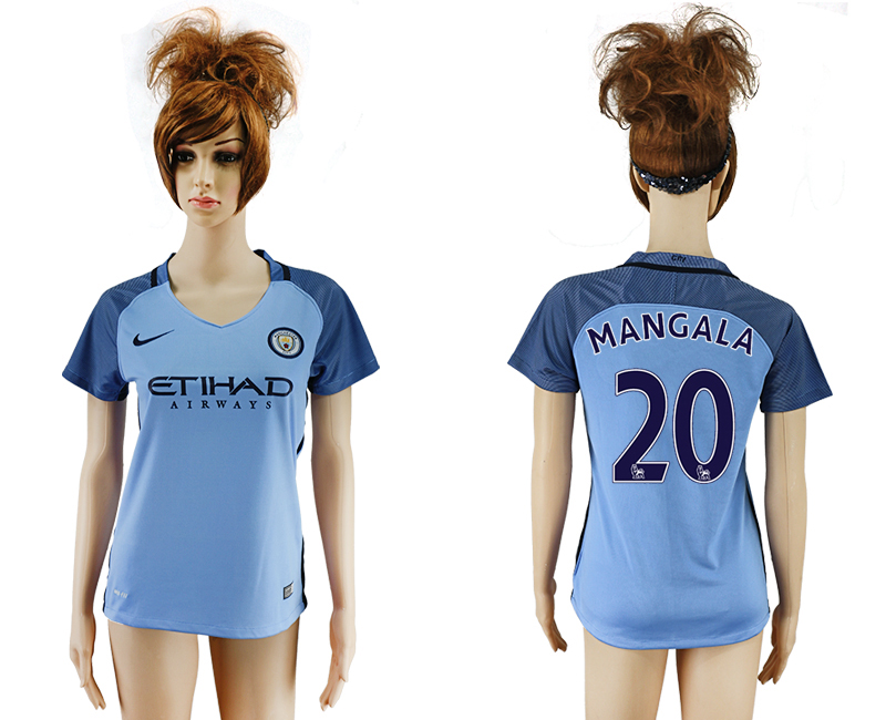 2016-17 Manchester City 20 MANGALA Home Women Soccer Jersey
