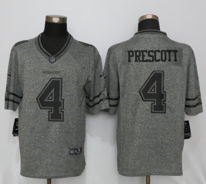 Nike Cowboys 4 Dak Prescott Gray Gridiron Gray Limited Jersey
