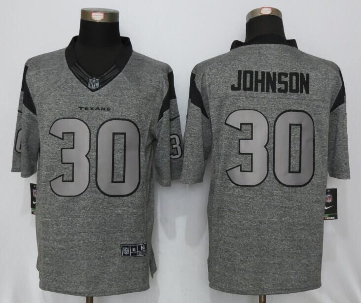 Nike Texans 30 Andre Johnson Gray Gridiron Gray Limited Jersey