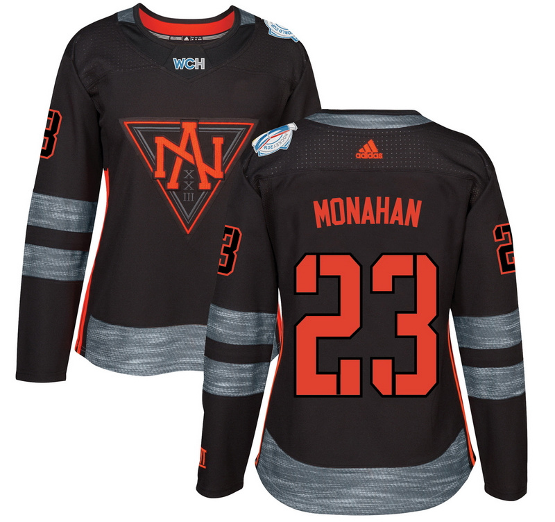 North America 23 Sean Monahan Black Women World Cup of Hockey 2016 Player Jersey