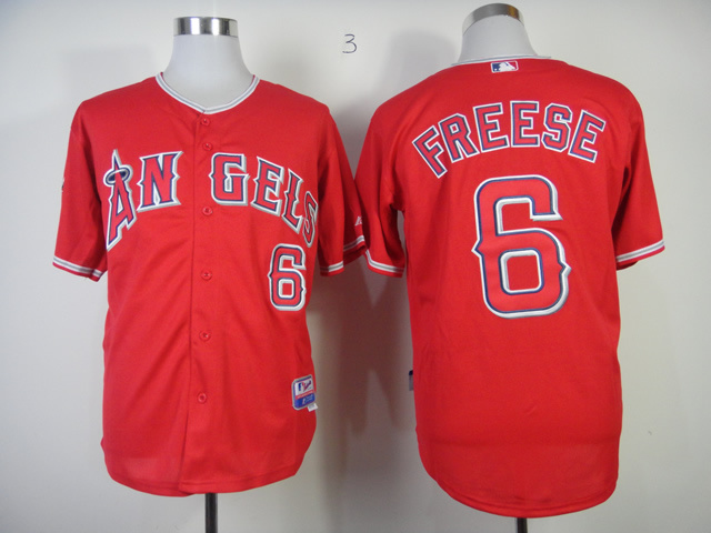 Angels 6 David Freese Red Cool Base Jersey