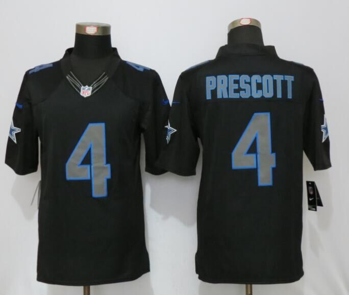 Nike Cowboys 4 Dak Prescott Black Impact Limited Jersey - Click Image to Close