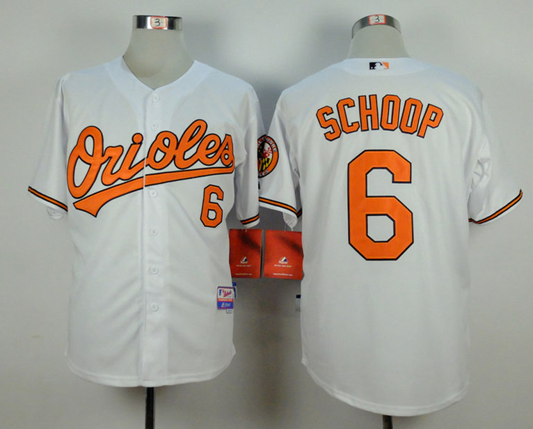 Orioles 6 Jonathan Schoop White Cool Base Jersey - Click Image to Close