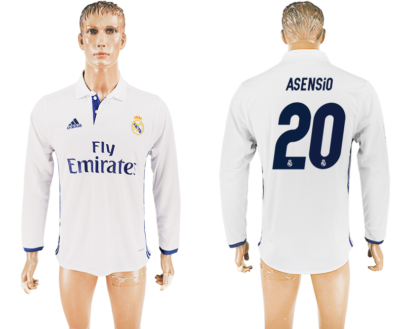 2016-17 Real Madrid 20 ASENSIO Home Long Sleeve Thailand Soccer Jersey