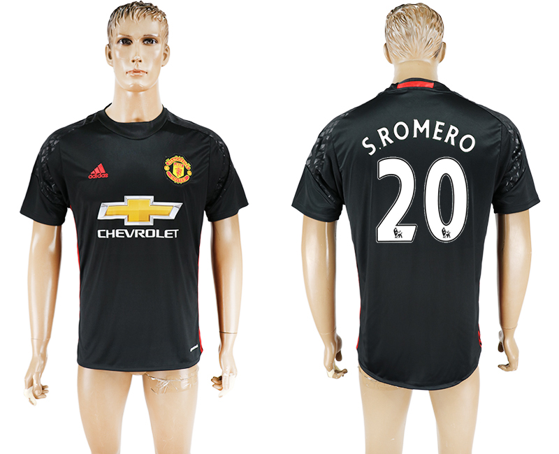2016-17 Manchester United 20 S.ROMERO Black Goalkeeper Thailand Soccer Jersey