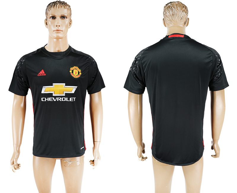 2016-17 Manchester United Black Goalkeeper Thailand Soccer Jersey