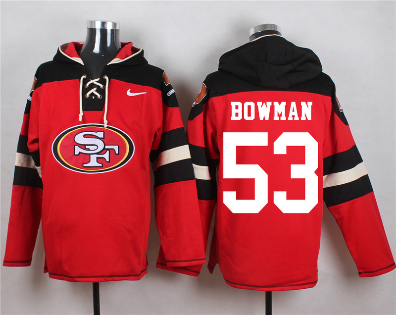 Nike 49ers 53 NaVorro Bowman Red Hooded Jersey