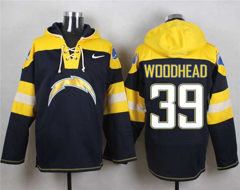 Nike Chargers 39 Danny Woodhead Navy Hooded Jersey