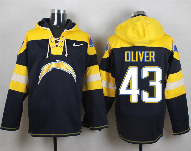 Nike Chargers 43 Branden Oliver Navy Hooded Jersey