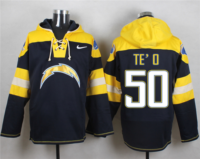 Nike Chargers 50 Manti Te'o Navy Hooded Jersey