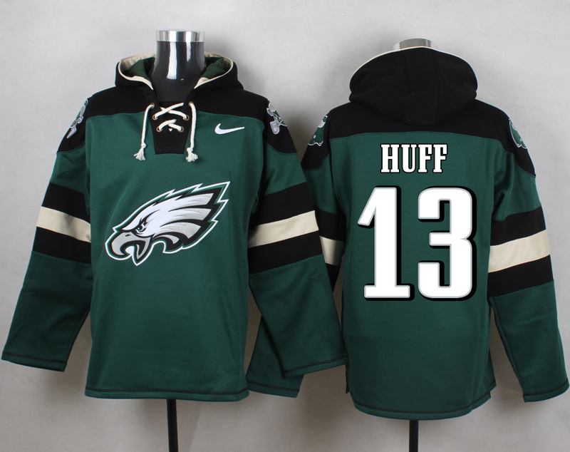 Nike Eagles 13 Josh Huff Green Hooded Jersey
