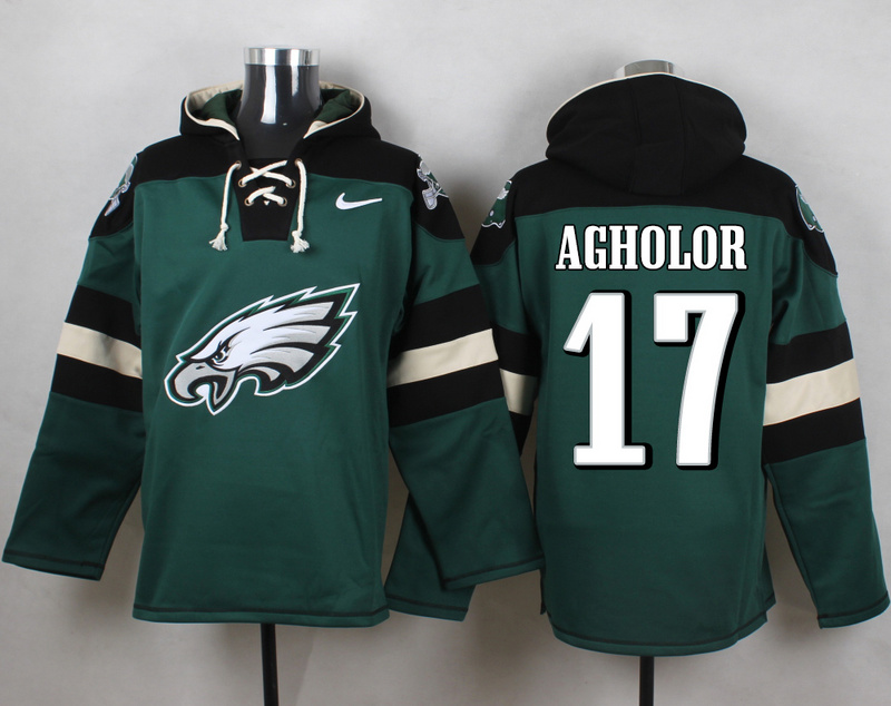 Nike Eagles 17 Nelson Agholor Green Hooded Jersey