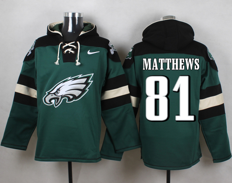 Nike Eagles 81 Jordan Matthews Green Hooded Jersey
