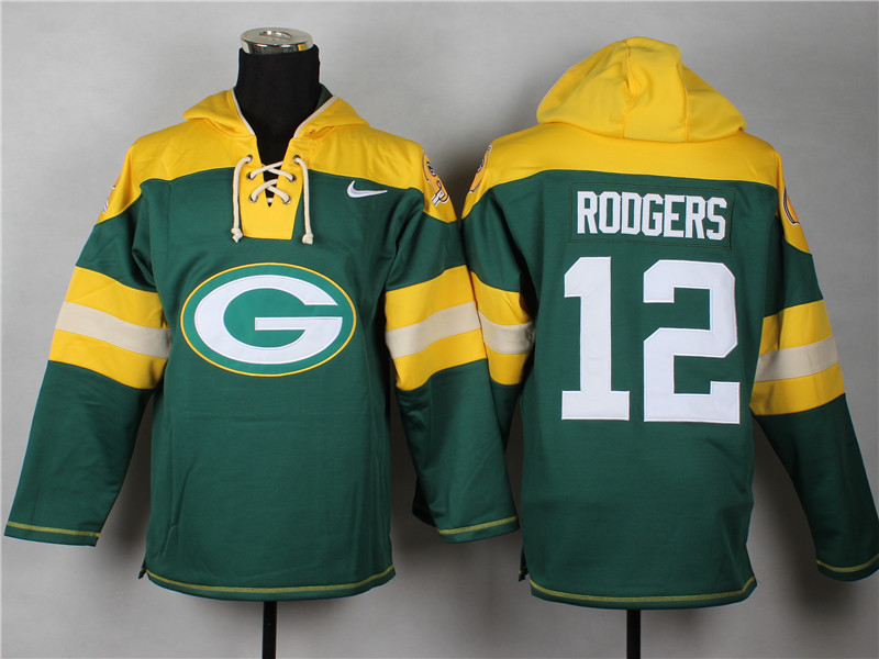 Nike Packers 12 Aaron Rodgers Green Hooded Jersey