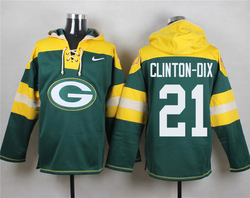 Nike Packers 21 Ha Ha Clinton Dix Green Hooded Jersey